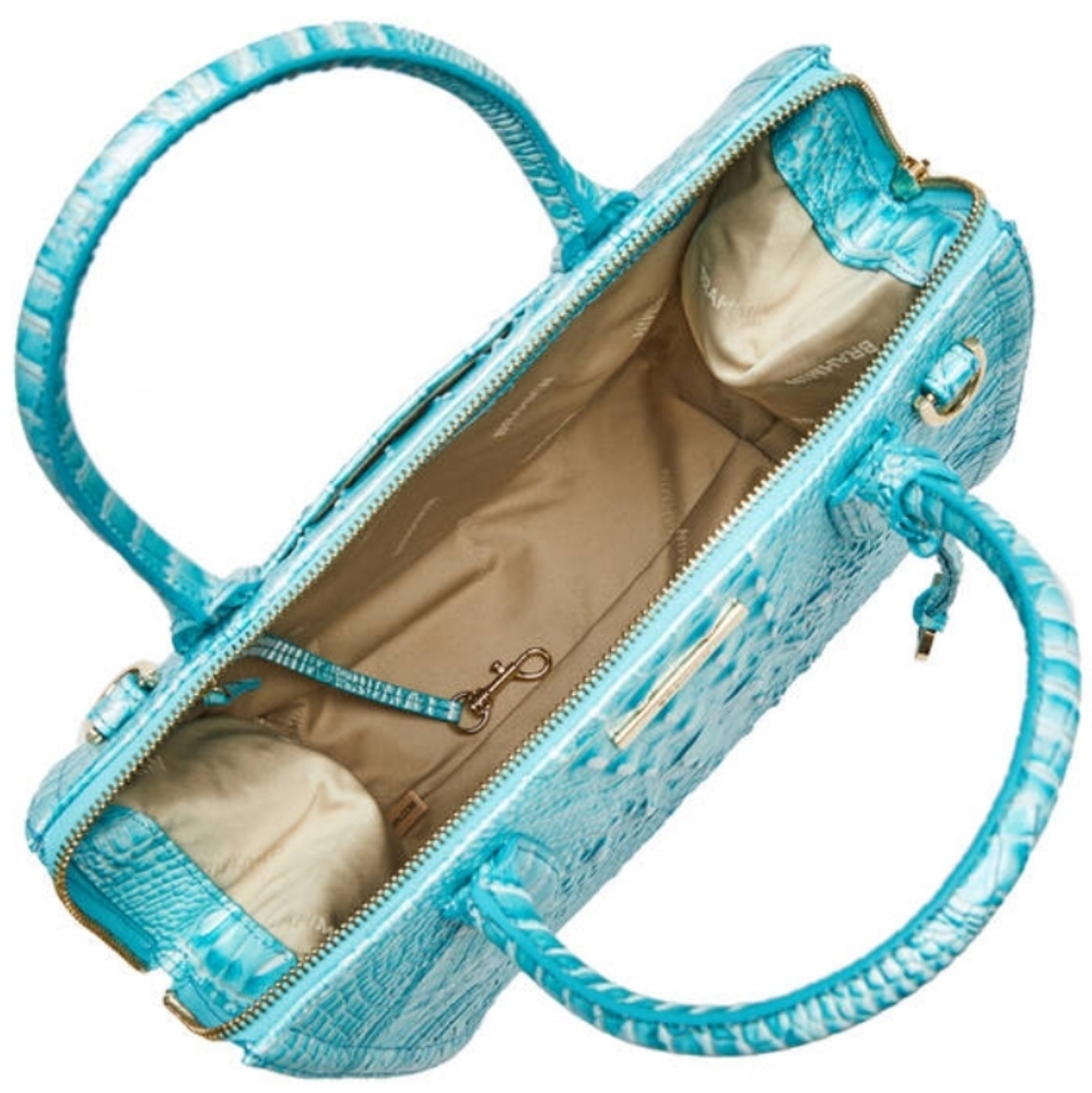 NWT 🌹Brahmin Caroline Handbag Dusty Blue Melbourne Collection leather - Picture 13 of 16